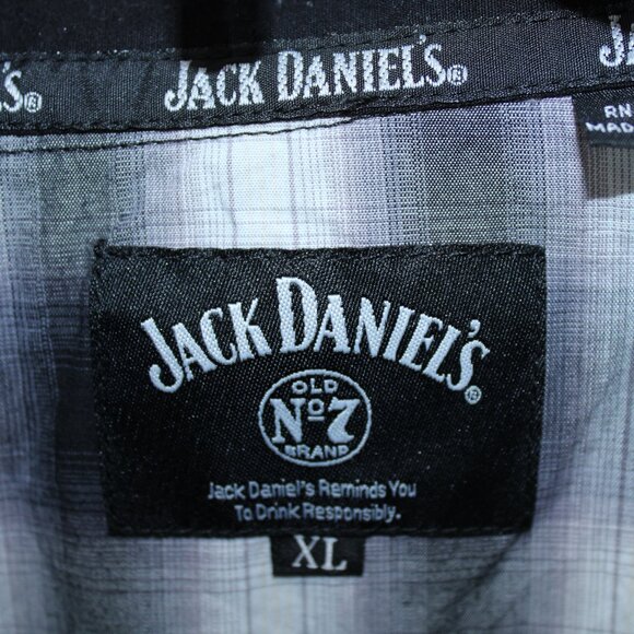 Jack Daniels Shirt Mens XL Button Up Pearl Snap Western Cowboy Rodeo Rockabilly - Picture 9 of 9
